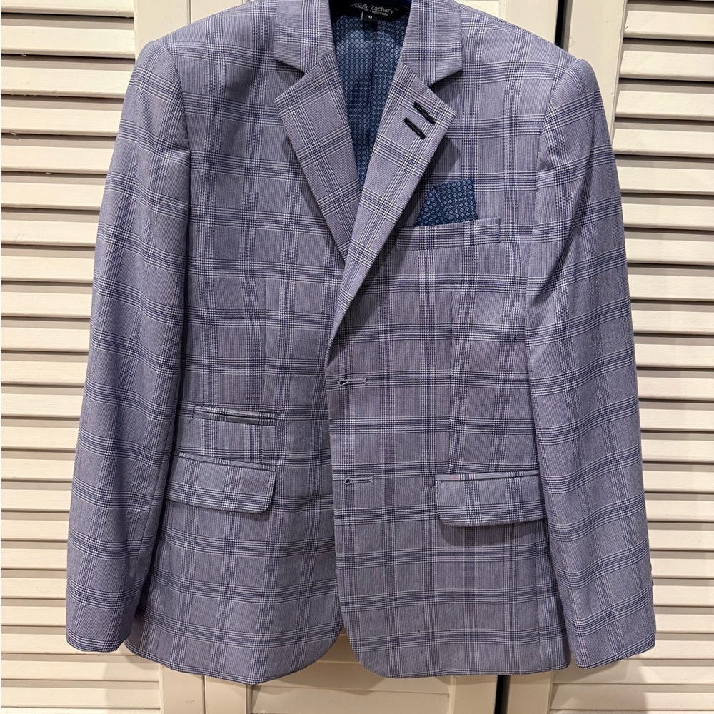 Kids' Blue Plaid Blazer